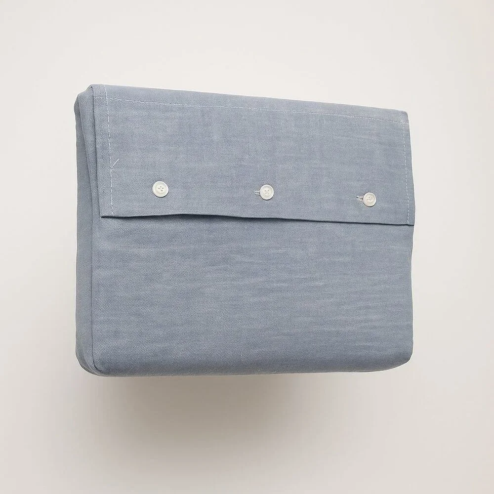 Ralph Lauren Home Workshirt Chambray Queen Flat Sheet Blue 100% Cotton 108 x 96 - Picture 1 of 16